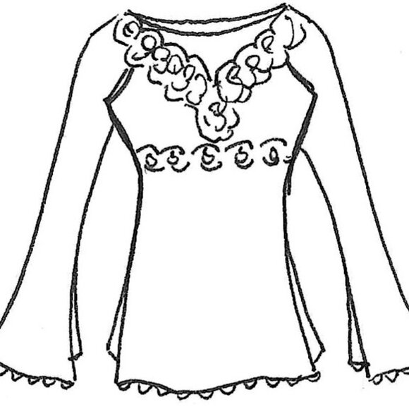 Anna Huling Stretch-cotton Peasant Blouse w/crocheted Decolletage - Picture 8 of 14